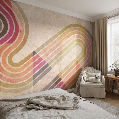 Wall mural for living room Geometric lines