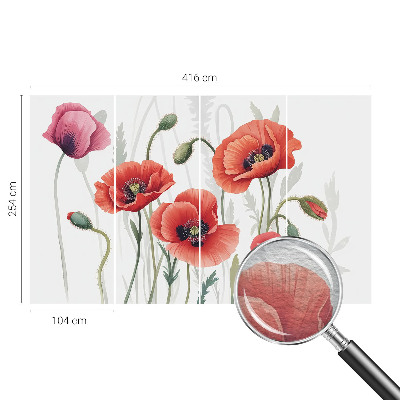 Large wall mural Red poppies