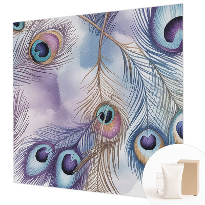 Wall mural for bedroom Peacock feathers