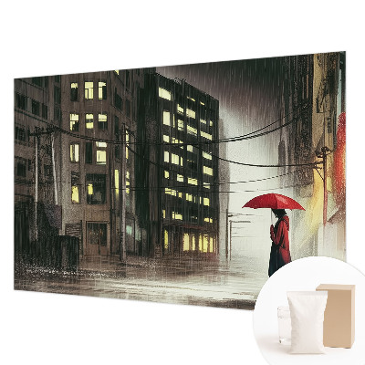 Large wall mural Rainy city