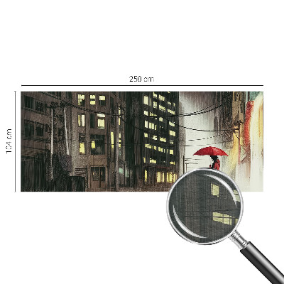 Large wall mural Rainy city