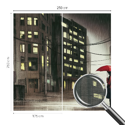 Large wall mural Rainy city