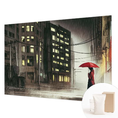 Large wall mural Rainy city