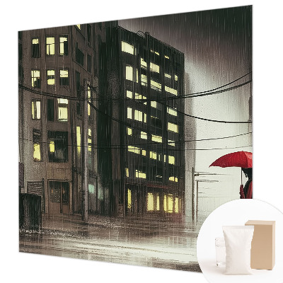 Large wall mural Rainy city