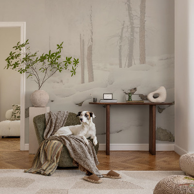 Custom size wall mural Snowy forest