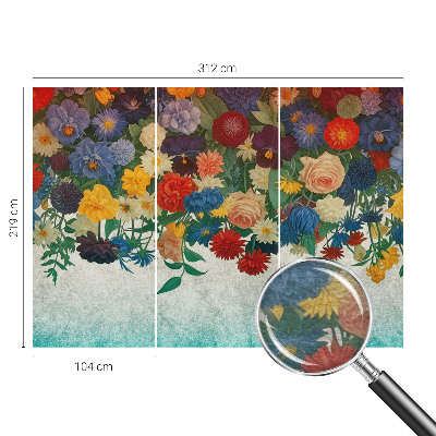 Non-woven photo wallpaper Colorful flowers