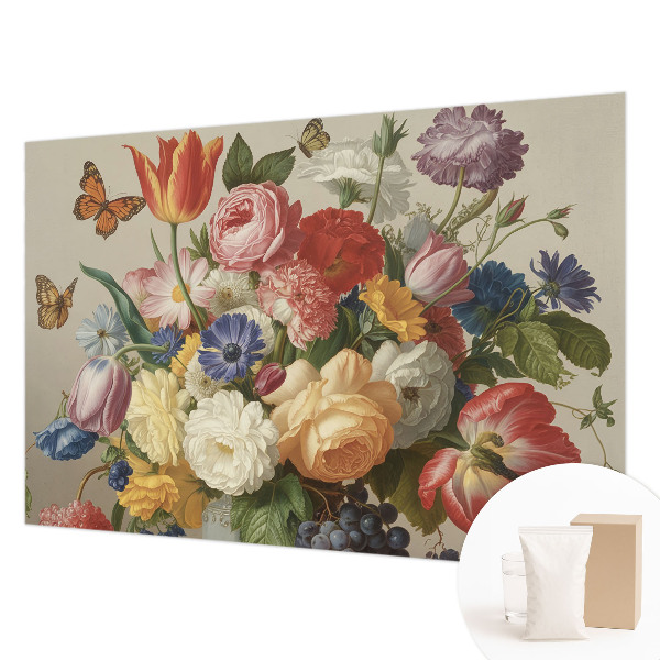Wallpaper mural Flowers and butterflies