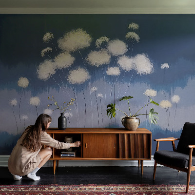 Wall mural for living room White dandelions