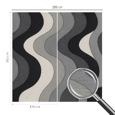 Large wall mural wallpaper Gray waves