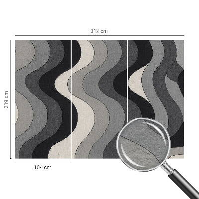 Large wall mural wallpaper Gray waves