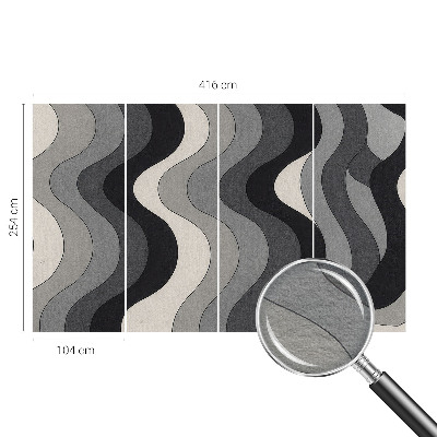 Large wall mural wallpaper Gray waves