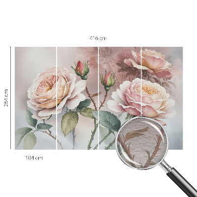 Modern wall mural Pastel roses