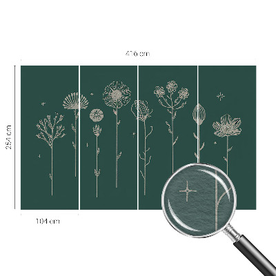 Modern wall mural for bedroom Subtle flowers