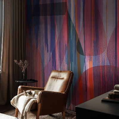 Modern wall mural for living room Rainbow stripes