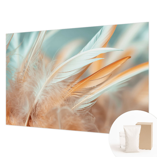 Non-woven photo wallpaper Delicate feathers