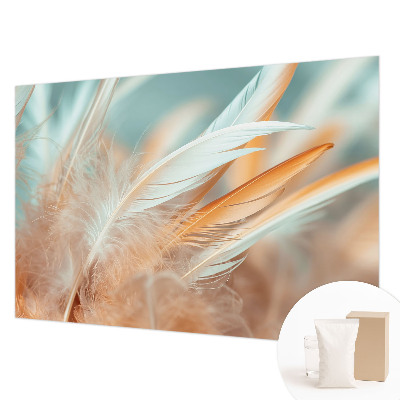 Non-woven photo wallpaper Delicate feathers