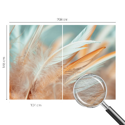 Non-woven photo wallpaper Delicate feathers