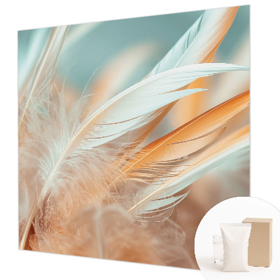 Non-woven photo wallpaper Delicate feathers