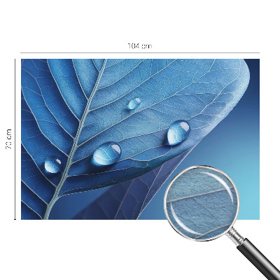 Wall mural for living room Blue Leaf