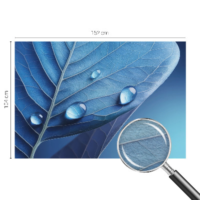 Wall mural for living room Blue Leaf