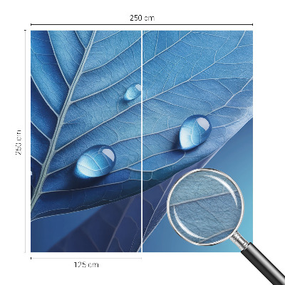 Wall mural for living room Blue Leaf