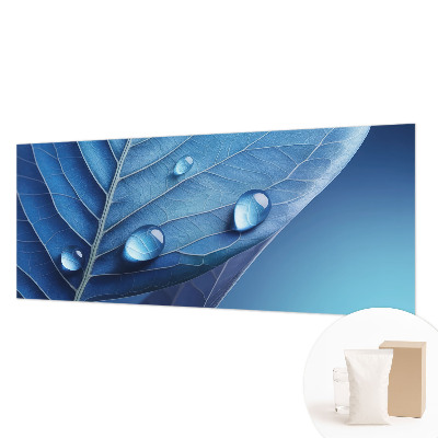 Wall mural for living room Blue Leaf