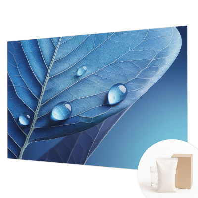 Wall mural for living room Blue Leaf
