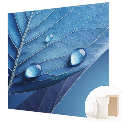 Wall mural for living room Blue Leaf