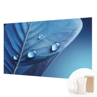 Wall mural for living room Blue Leaf
