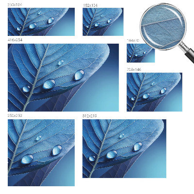 Wall mural for living room Blue Leaf