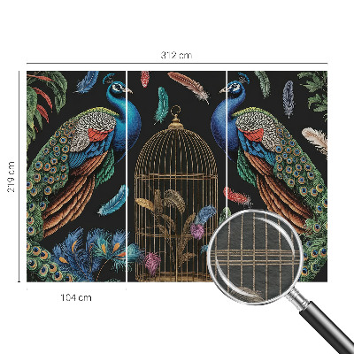 Premium wall mural for bedroom Exotic peacocks