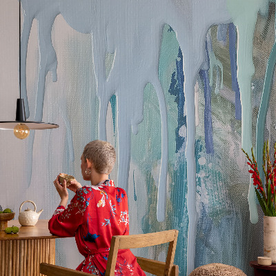 Decorative wall mural for living room Blue Cascades