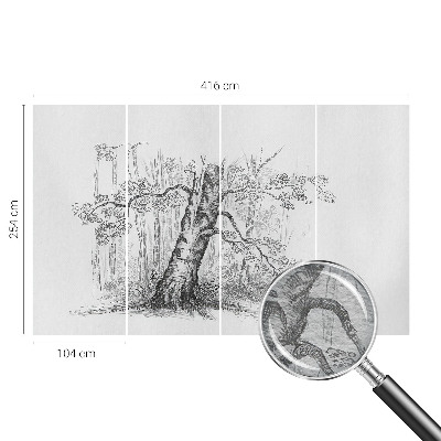 Wallpaper mural for living room Forest tree