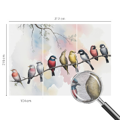 Large wall mural Birds on a branch