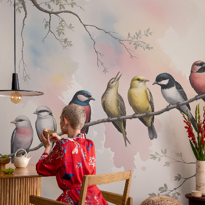 Large wall mural Birds on a branch