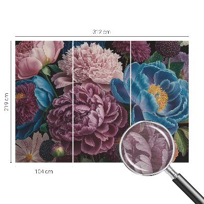 Large wallpaper mural Colorful flowers