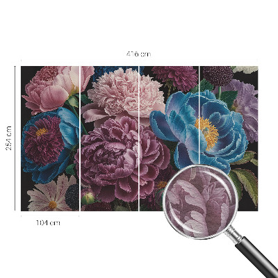 Large wallpaper mural Colorful flowers