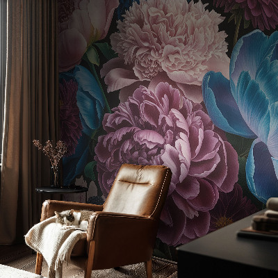 Large wallpaper mural Colorful flowers