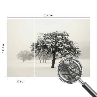Large wall mural wallpaper Winter trees