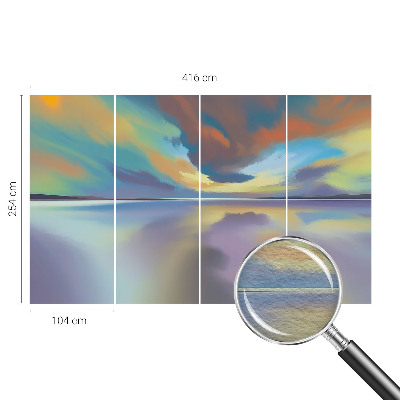 Modern wall mural for bedroom Rainbow Sunset