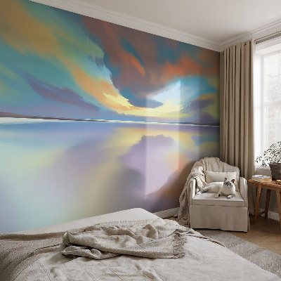 Modern wall mural for bedroom Rainbow Sunset