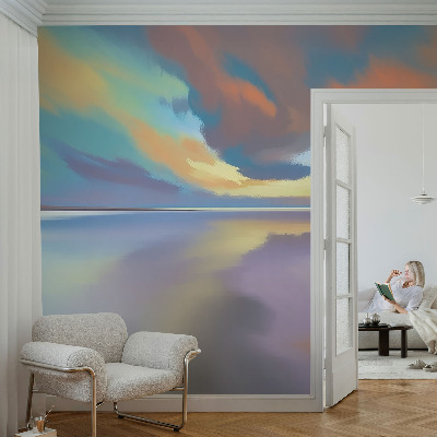 Modern wall mural for bedroom Rainbow Sunset