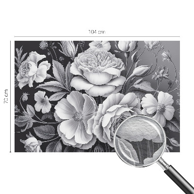 Wall mural for bedroom Gray flowers