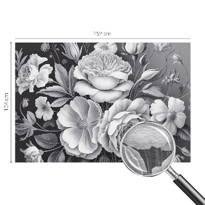 Wall mural for bedroom Gray flowers