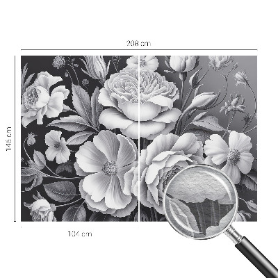Wall mural for bedroom Gray flowers