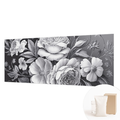 Wall mural for bedroom Gray flowers