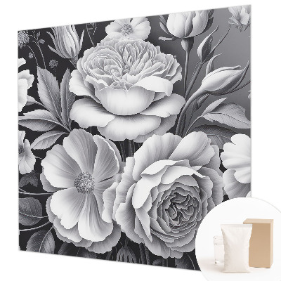 Wall mural for bedroom Gray flowers