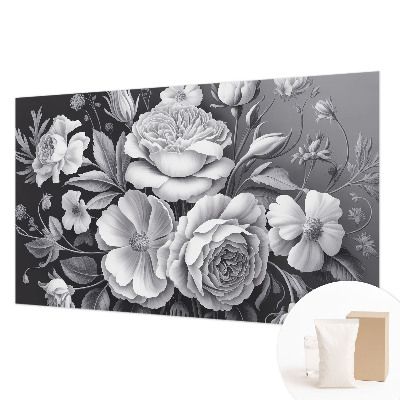 Wall mural for bedroom Gray flowers