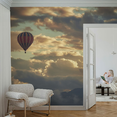 Wall mural for living room Balloon in the clouds