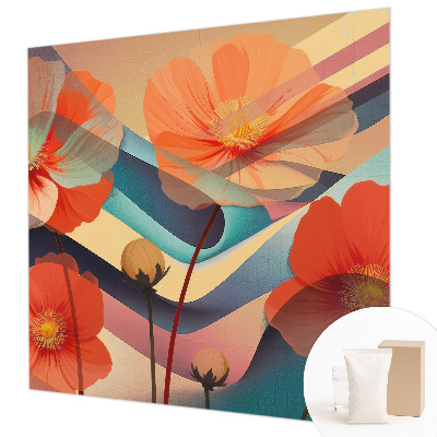 Modern wall mural for bedroom Flowers of the senses